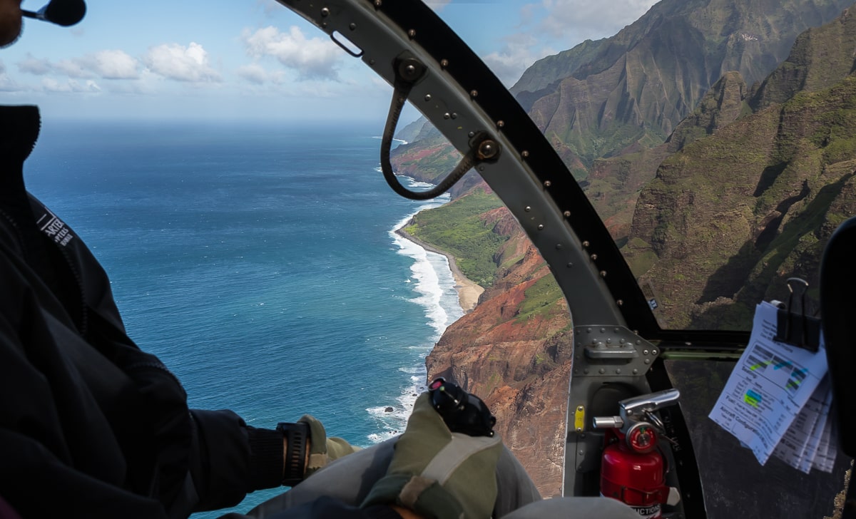 Na Pali Küste Hubschrauber mit offenen Türen