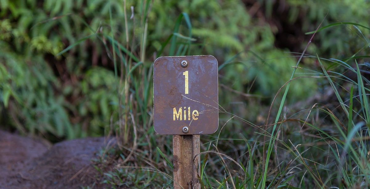1 Mile Schild Pihea Trail