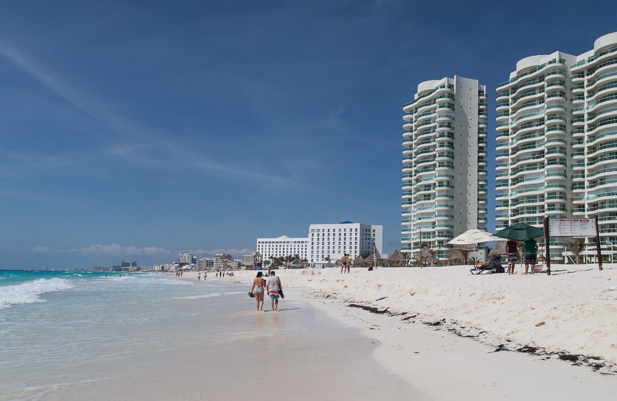Sandstrände entlang der Zona Hotelera von Cancun